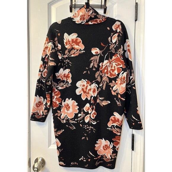 Ali & Jay Women’s Sweater Mini Dress Floral Turtleneck Dolman Sleeve S Cottage - Picture 10 of 14